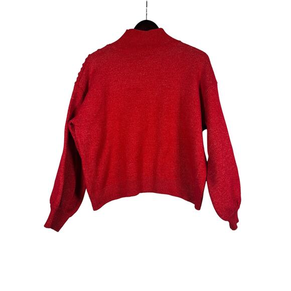 Nine West Sweater Womens Red LG High Neck LS Pullover Christmas Holiday Winter - Picture 3 of 6